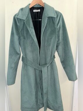 Bailey Sage Green Belted Trench Coat - Size Medium